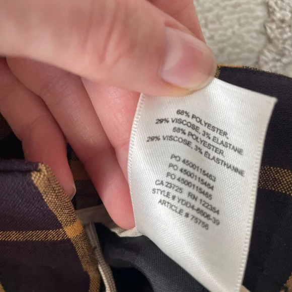 Aritzia Wilfred Tie-Front Jallade Cropped High Waisted Pant Plaid Size 2 - Picture 7 of 7